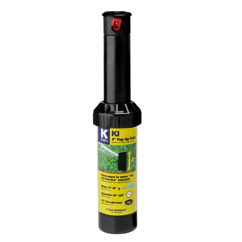 K-Rain K Rain K1 1/2" Smart Set Rotor 4" Pop-Up| 15' - 30' Spray Distance, 40Â° - 360Â° Arc Spray Pattern | Includes Install Kit (5 Pack) - Image 3